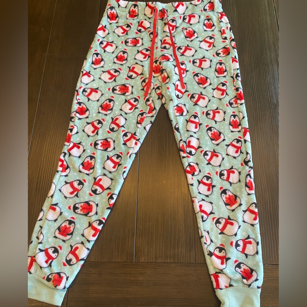 Secret Treasures Penguin Pajama Pants, Size Medium (8-10), Teal with Penguin
